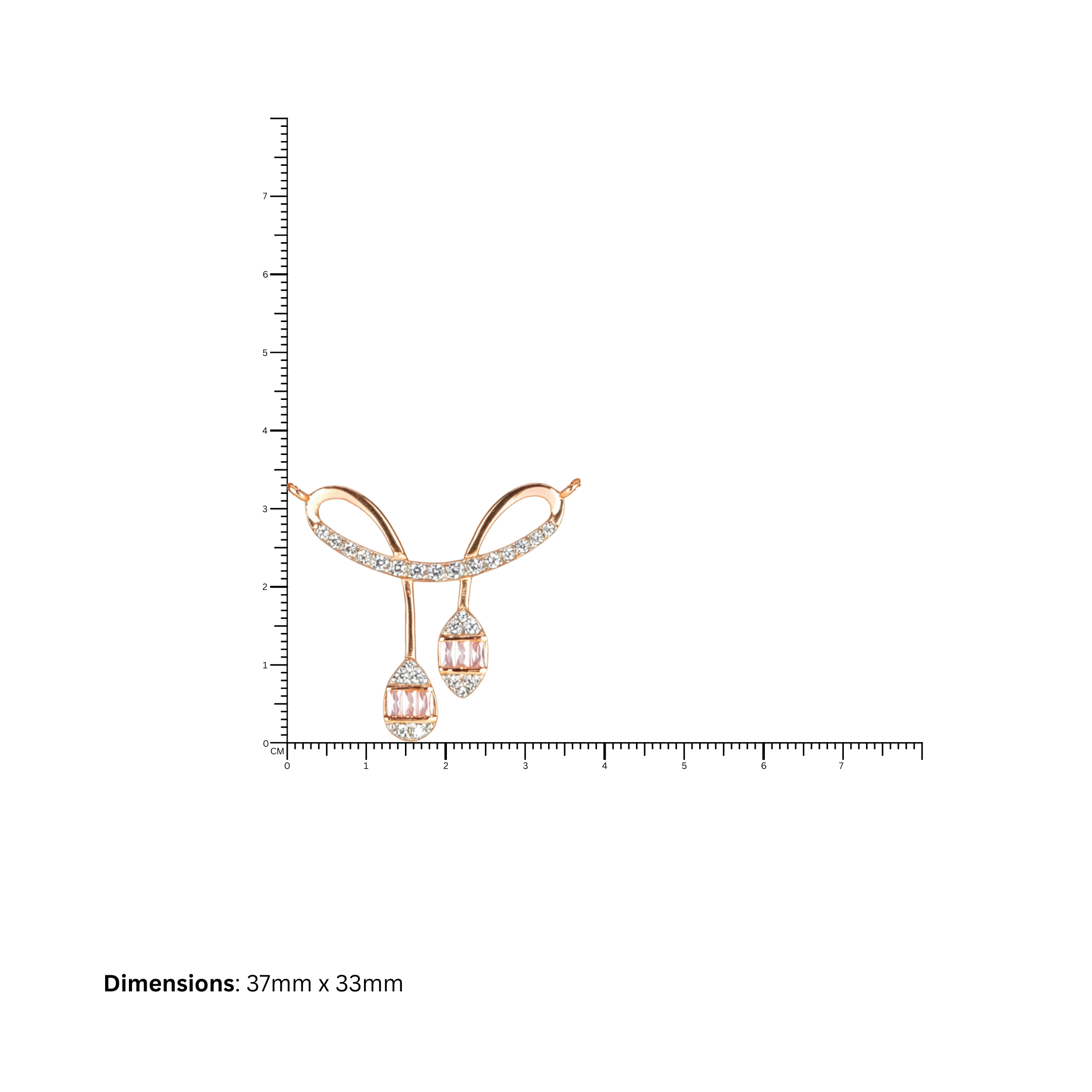 Soft Curve Rose Sterling Silver Pendant Necklace