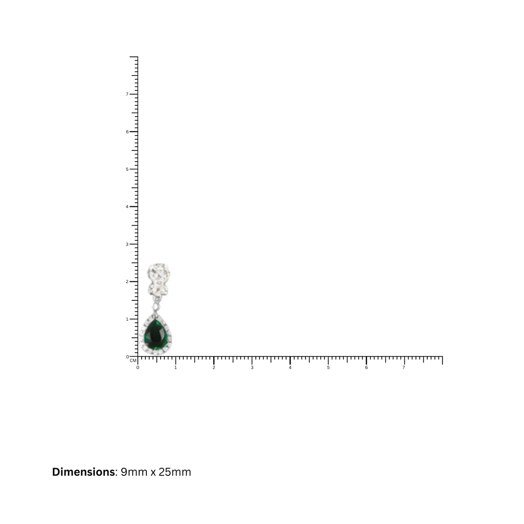 Green Teardrop Sterling Silver Necklace Set