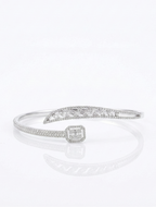 Modern Arc Sterling Silver Open Bangle