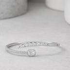 Modern Arc Sterling Silver Open Bangle