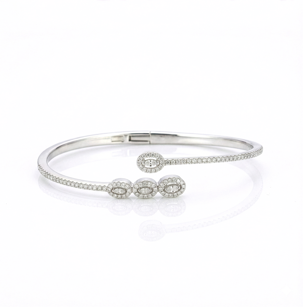 Classic Grace Sterling Silver Open Bangle