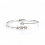 Classic Grace Sterling Silver Open Bangle