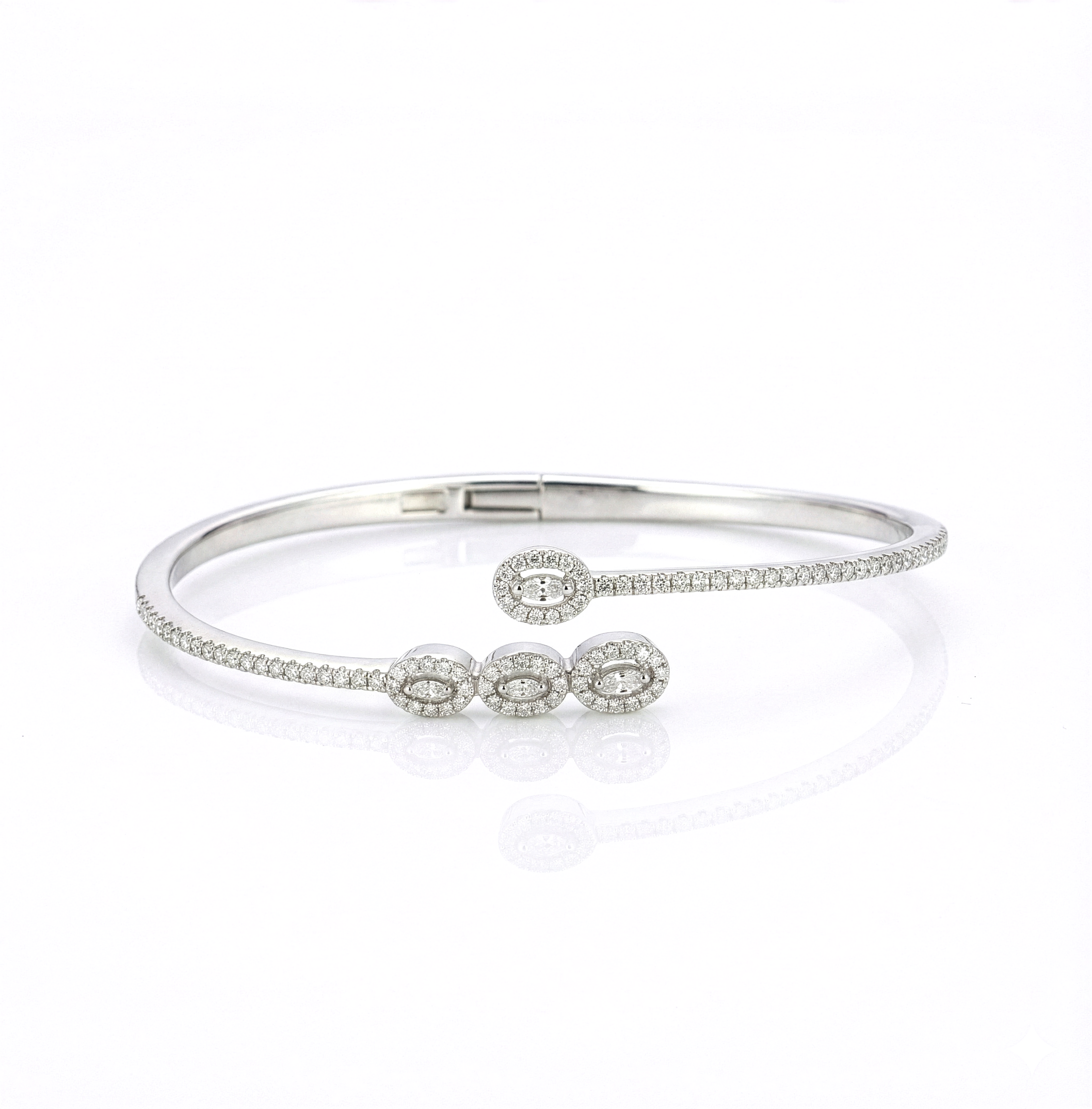 Classic Grace Sterling Silver Open Bangle