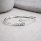 Classic Grace Sterling Silver Open Bangle
