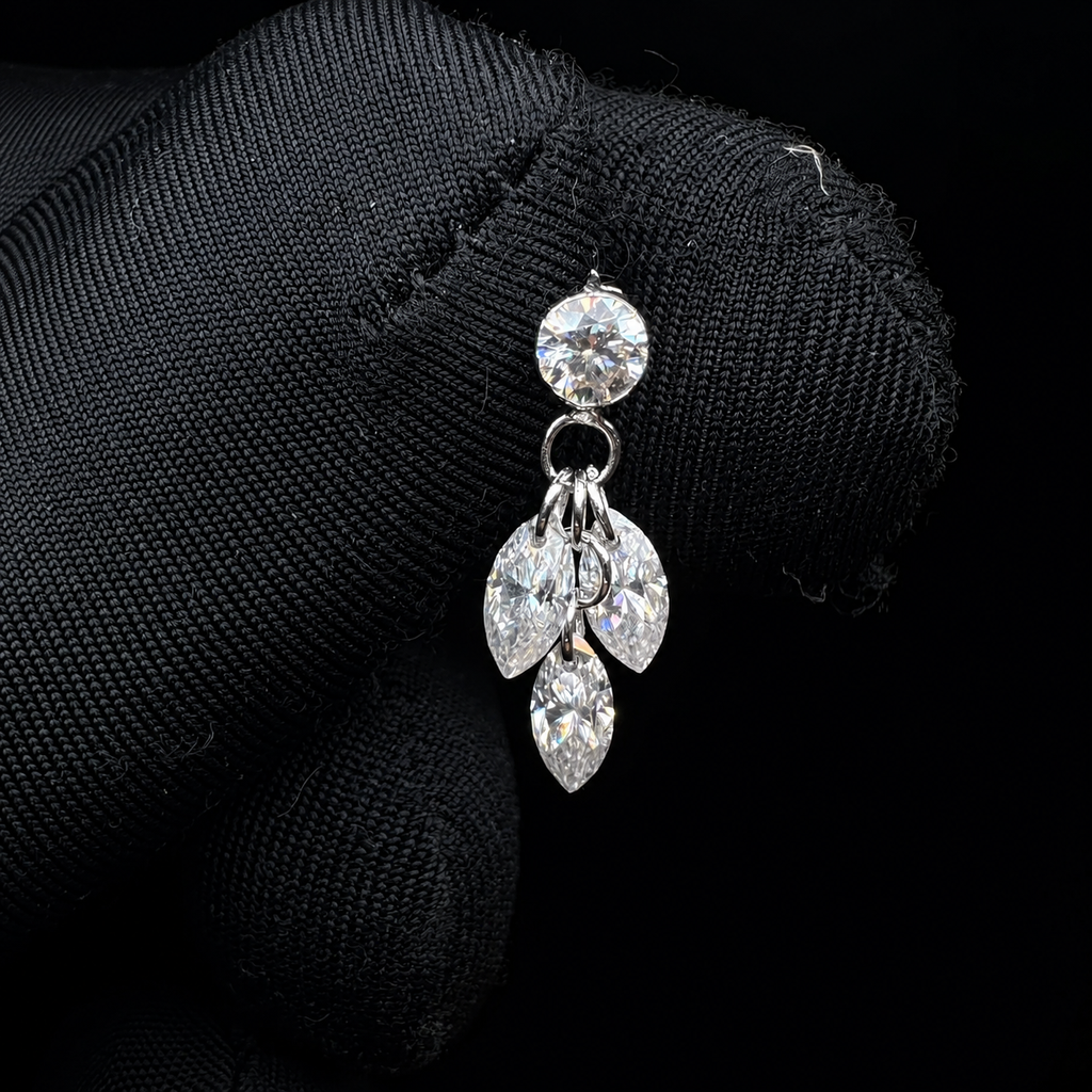 Floating Sparkle Sterling Silver Earrings