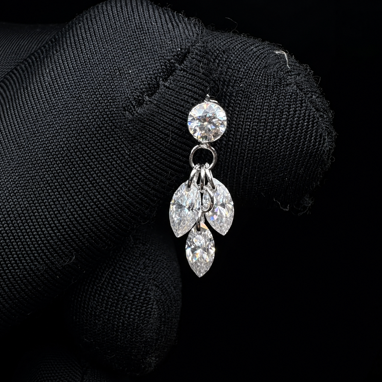 Floating Sparkle Sterling Silver Earrings