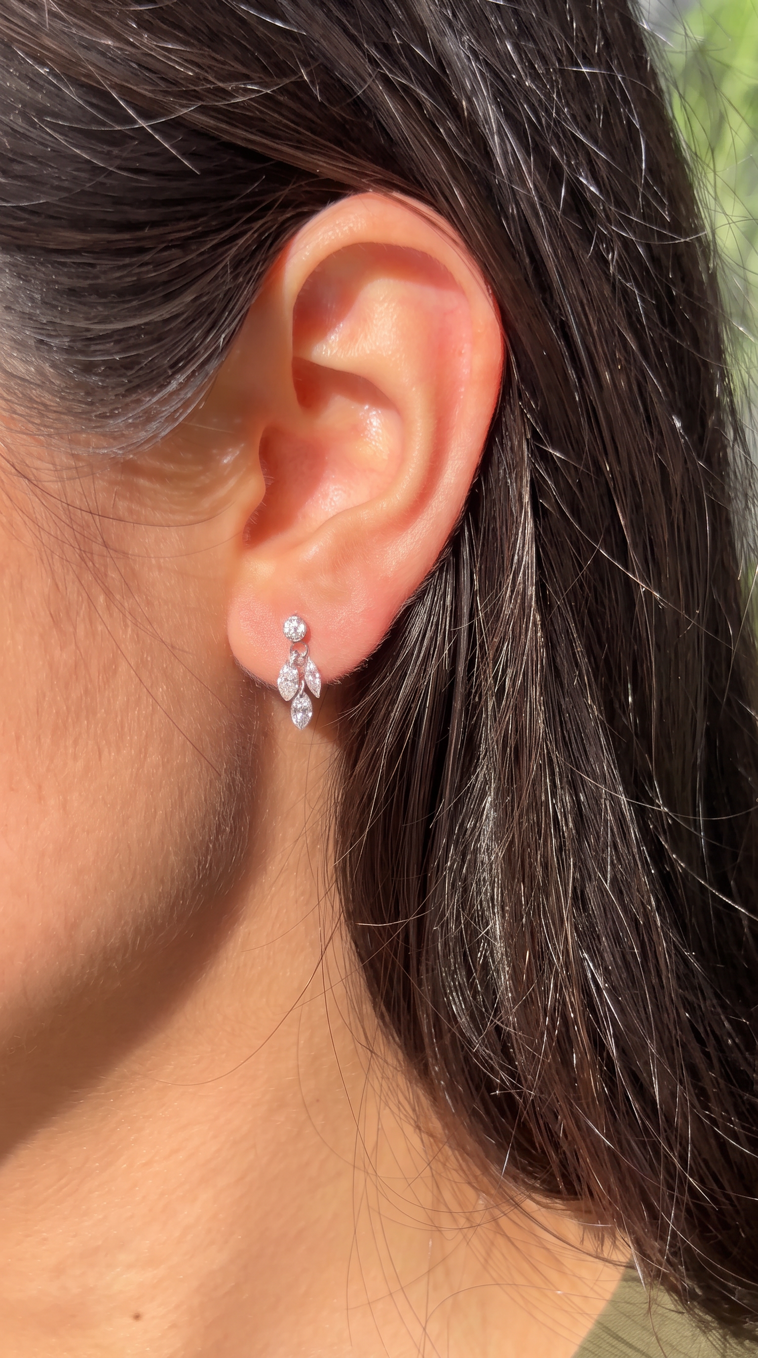 Floating Sparkle Sterling Silver Earrings