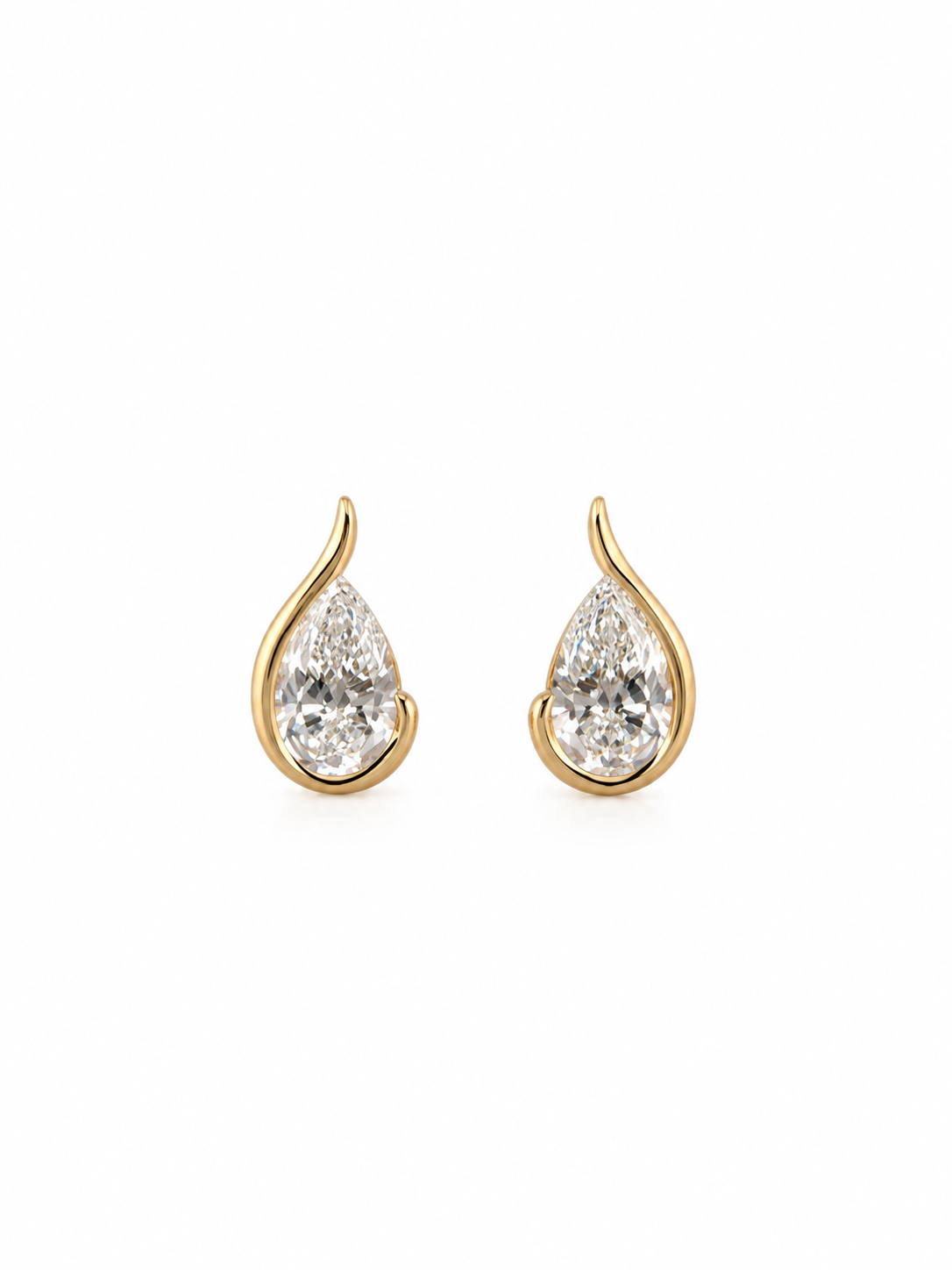 Embrace Pear Sterling Silver Stud Earrings