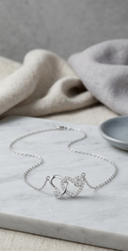 Entangled Hearts Sterling Silver Pendant Necklace