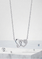 Entangled Hearts Sterling Silver Pendant Necklace