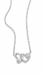 Entangled Hearts Sterling Silver Pendant Necklace