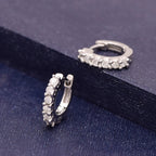 Classic Pavé Sterling Silver Huggie Earrings