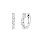Classic Pavé Sterling Silver Huggie Earrings