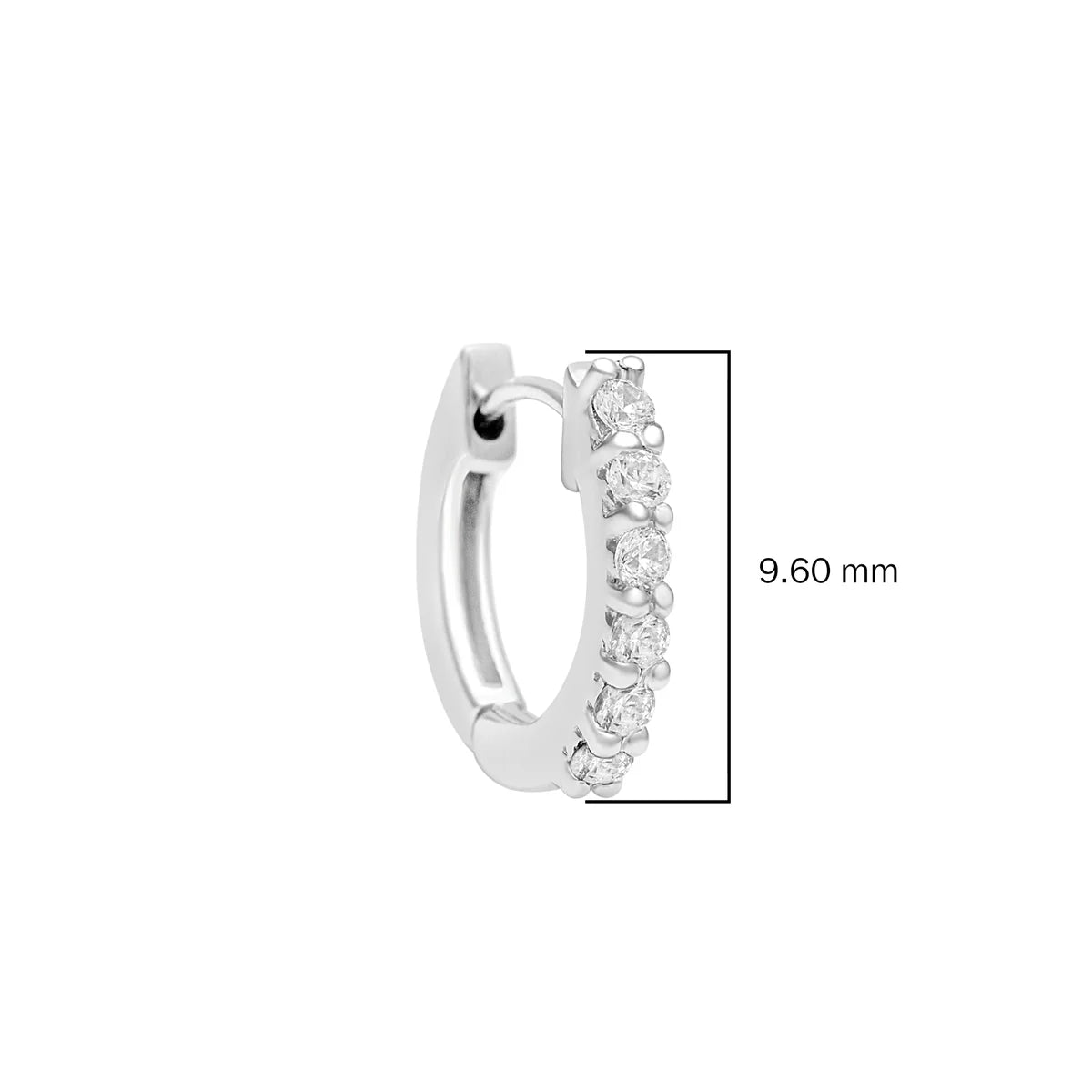 Classic Pavé Sterling Silver Huggie Earrings