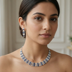 Celeste Blue Sterling Silver Necklace Set