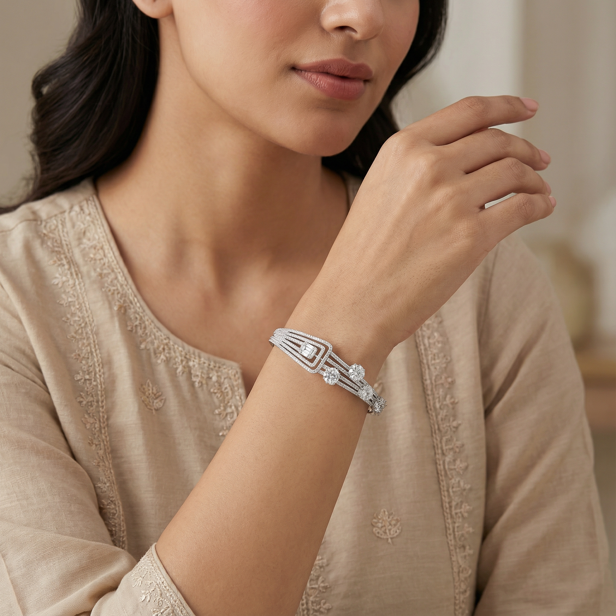 Signature Statement Sterling Silver Oval Bangle