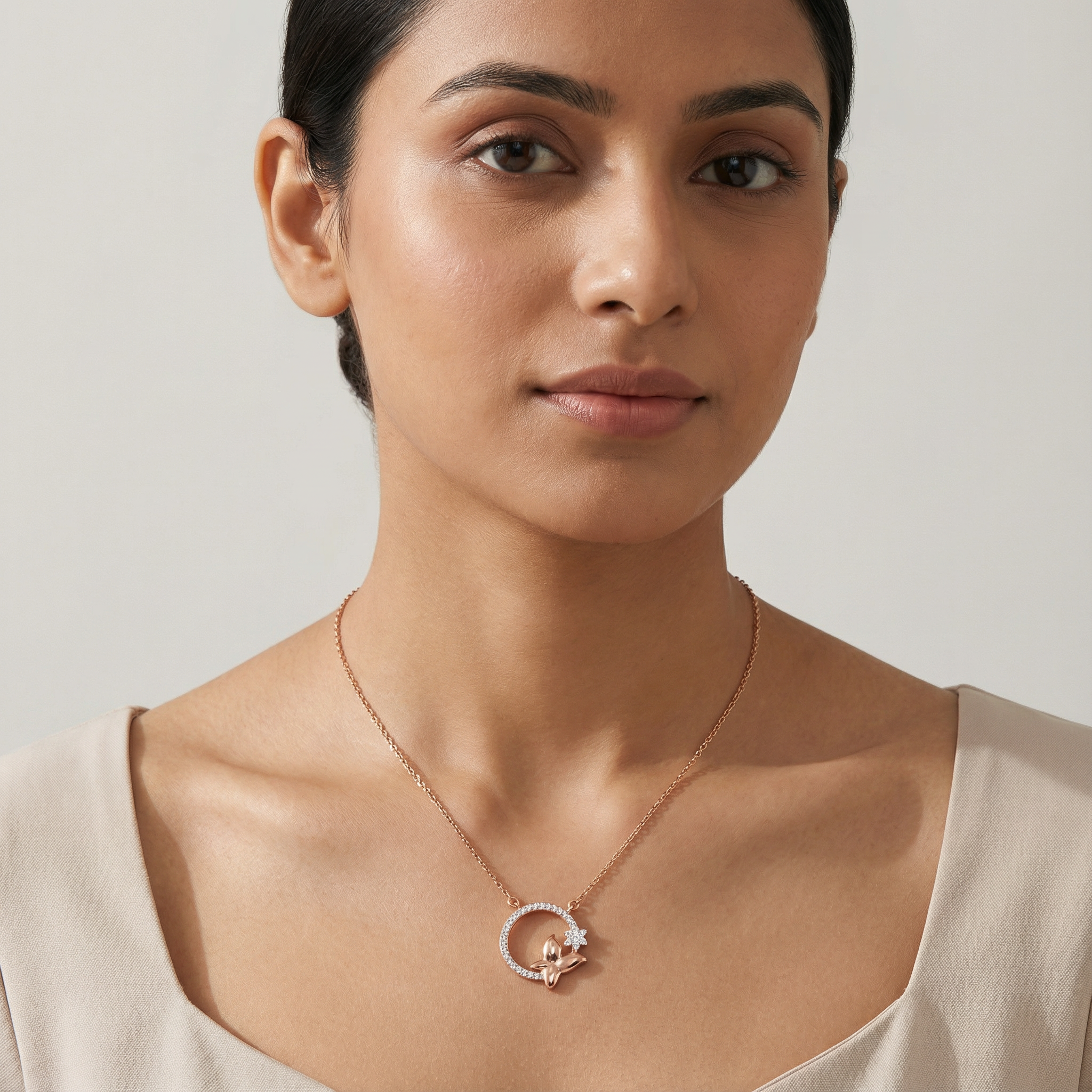 Fluttering Butterfly Sterling Silver Pendant Necklace