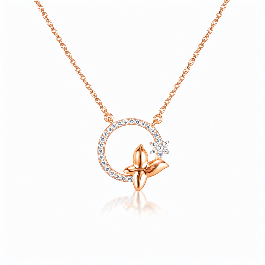 Fluttering Butterfly Sterling Silver Pendant Necklace