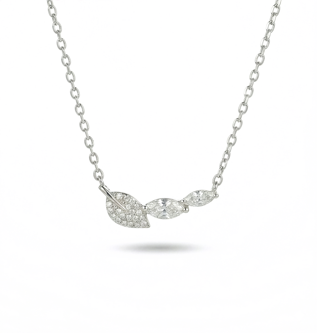 Leaf Whisper Sterling Silver Pendant Necklace