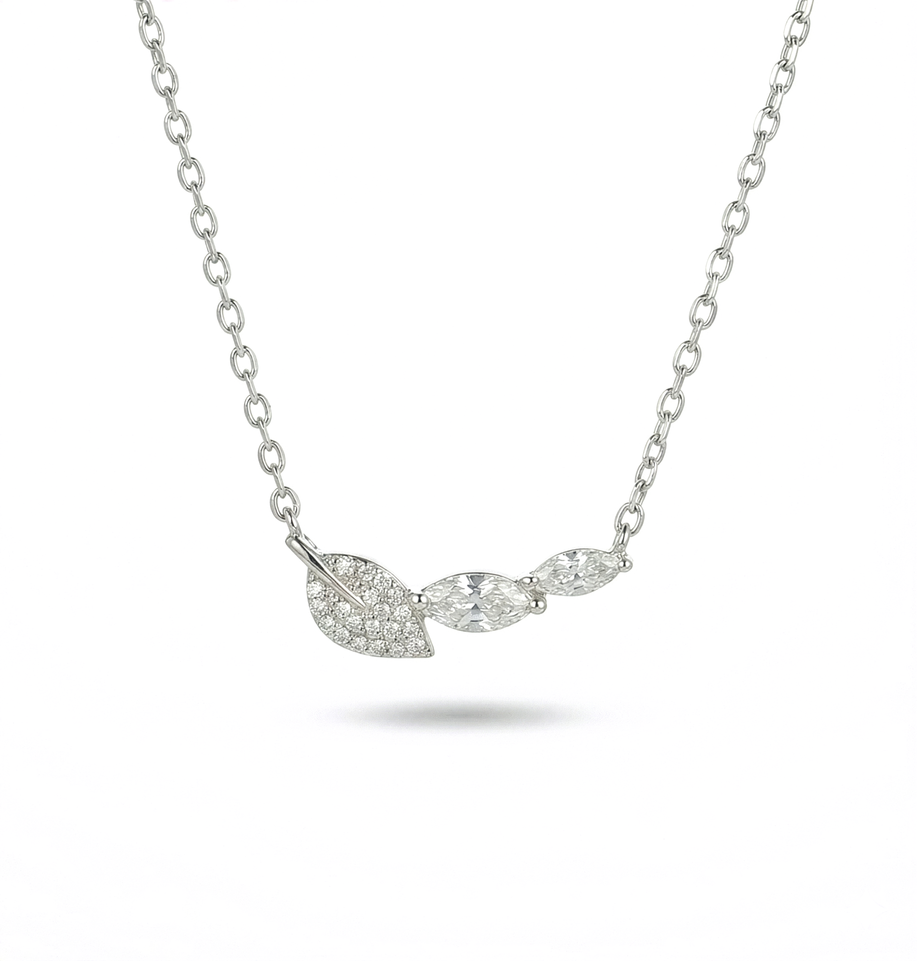 Leaf Whisper Sterling Silver Pendant Necklace