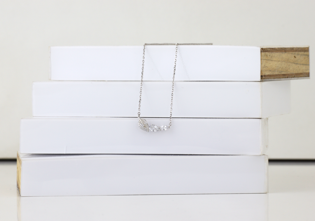 Leaf Whisper Sterling Silver Pendant Necklace