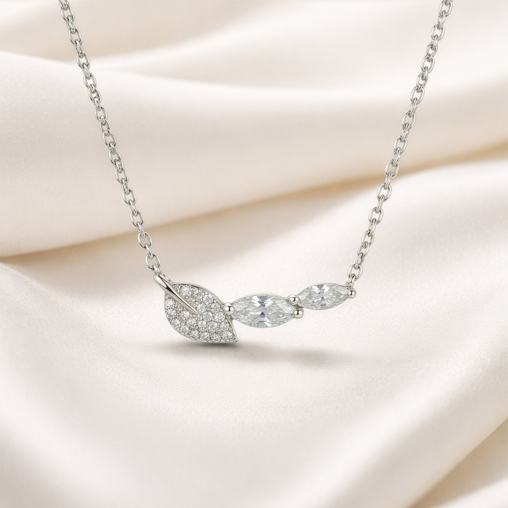 Leaf Whisper Sterling Silver Pendant Necklace