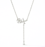 Flora Drop Sterling Silver Pendant Necklace