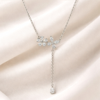 Flora Drop Sterling Silver Pendant Necklace