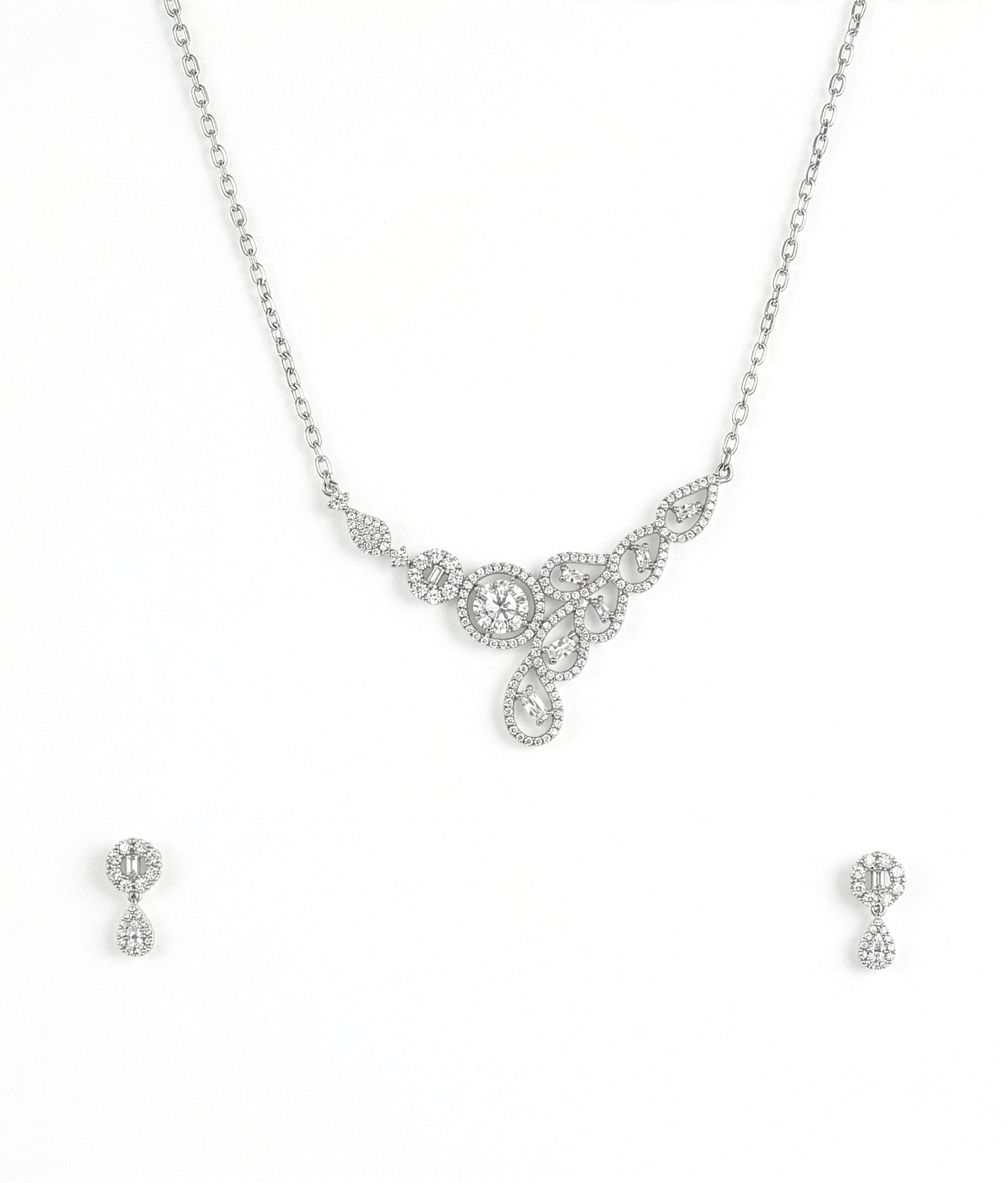 Paisley Sterling Silver Pendant Necklace Set