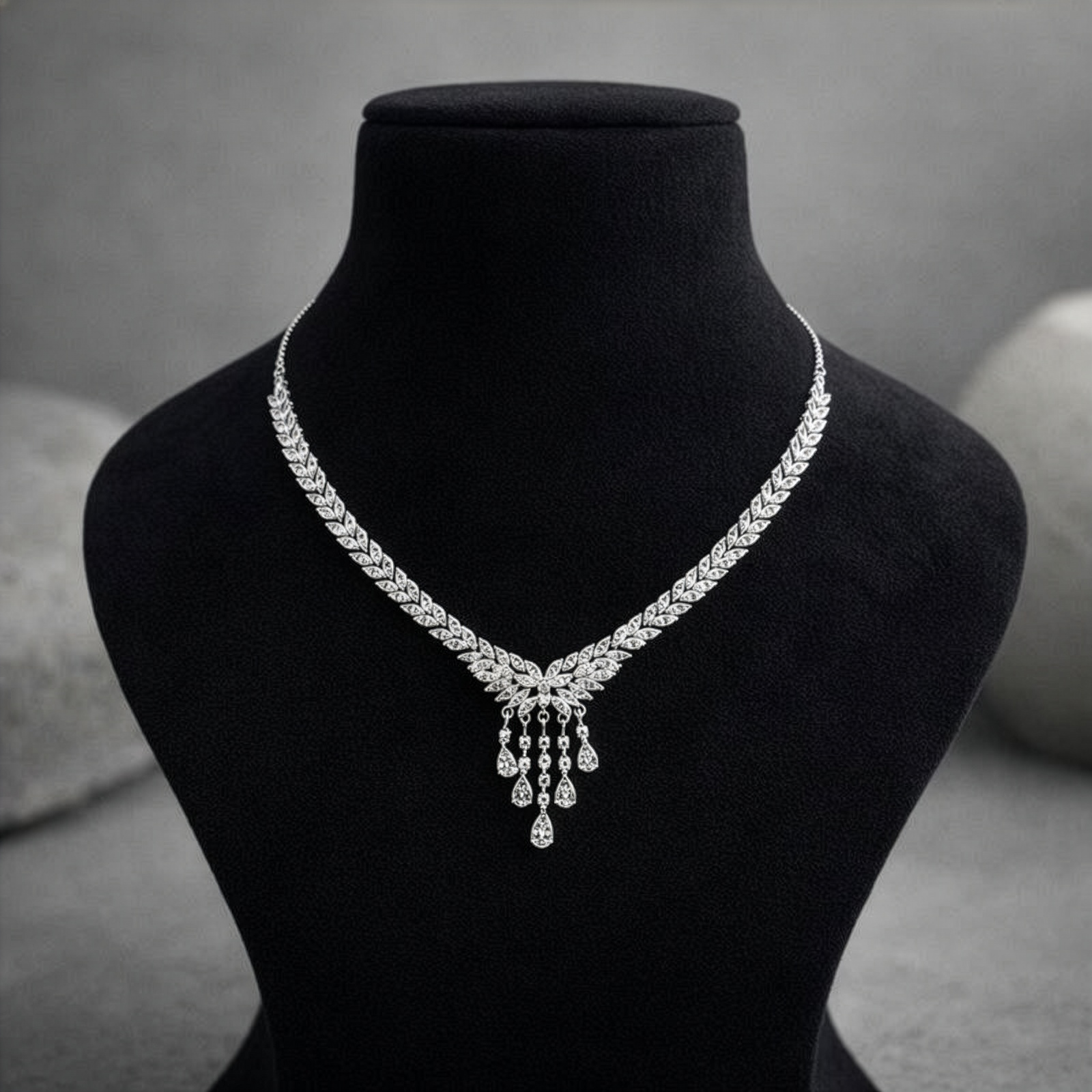 Regal Cascade Sterling Silver Necklace