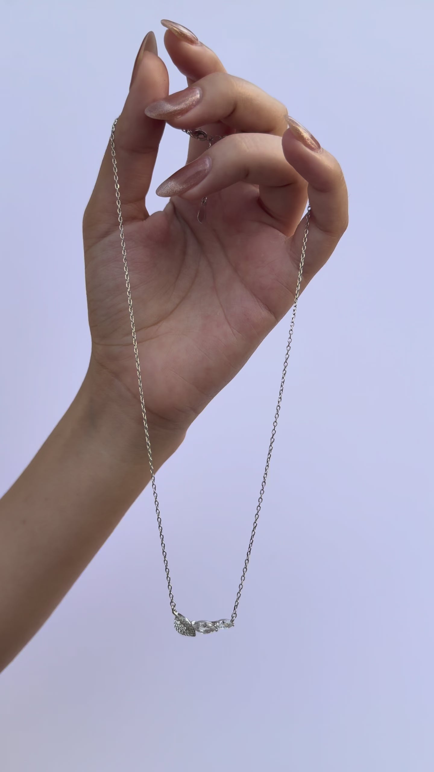 Leaf Whisper Sterling Silver Pendant Necklace