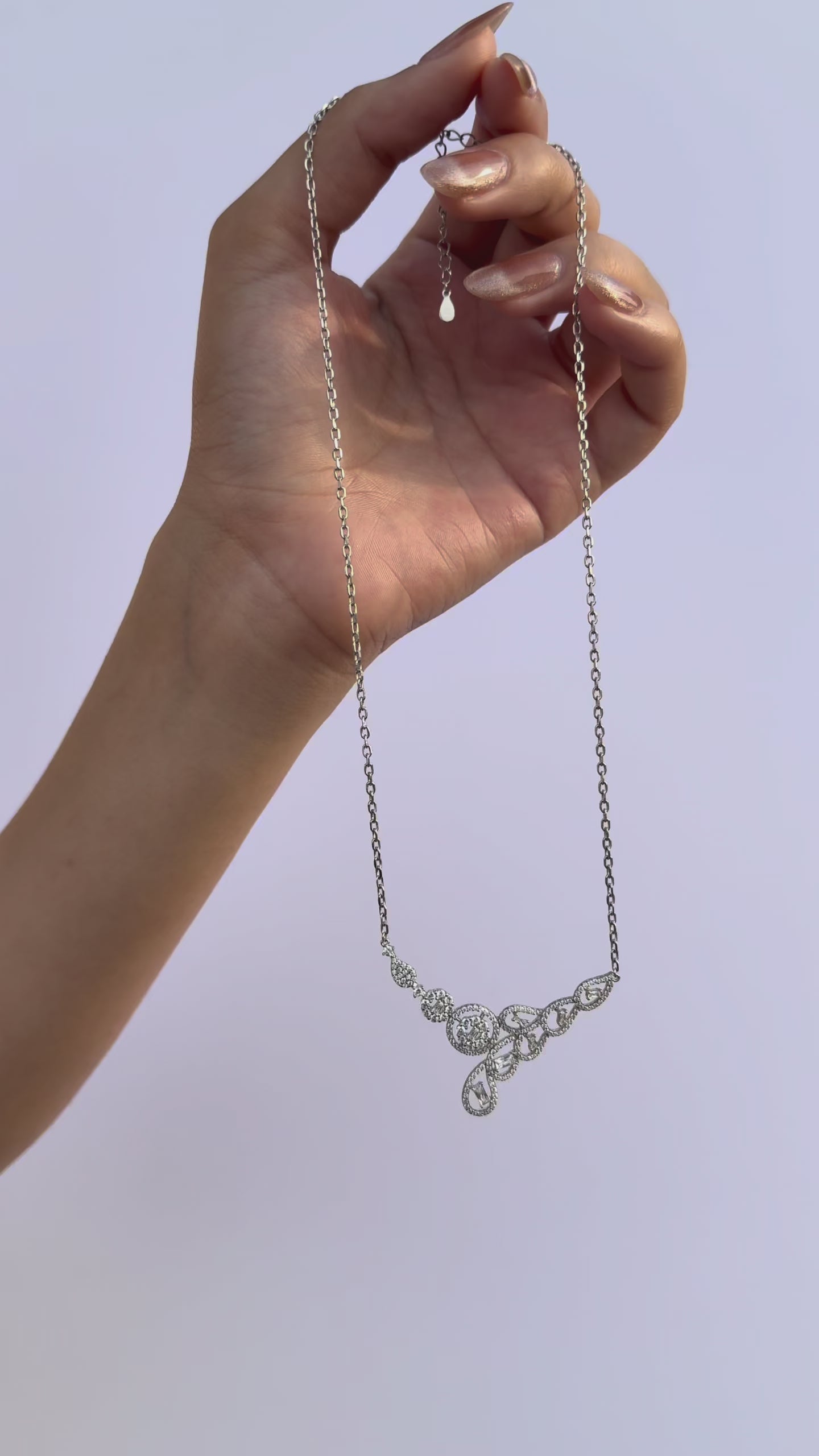 Paisley Sterling Silver Pendant Necklace Set