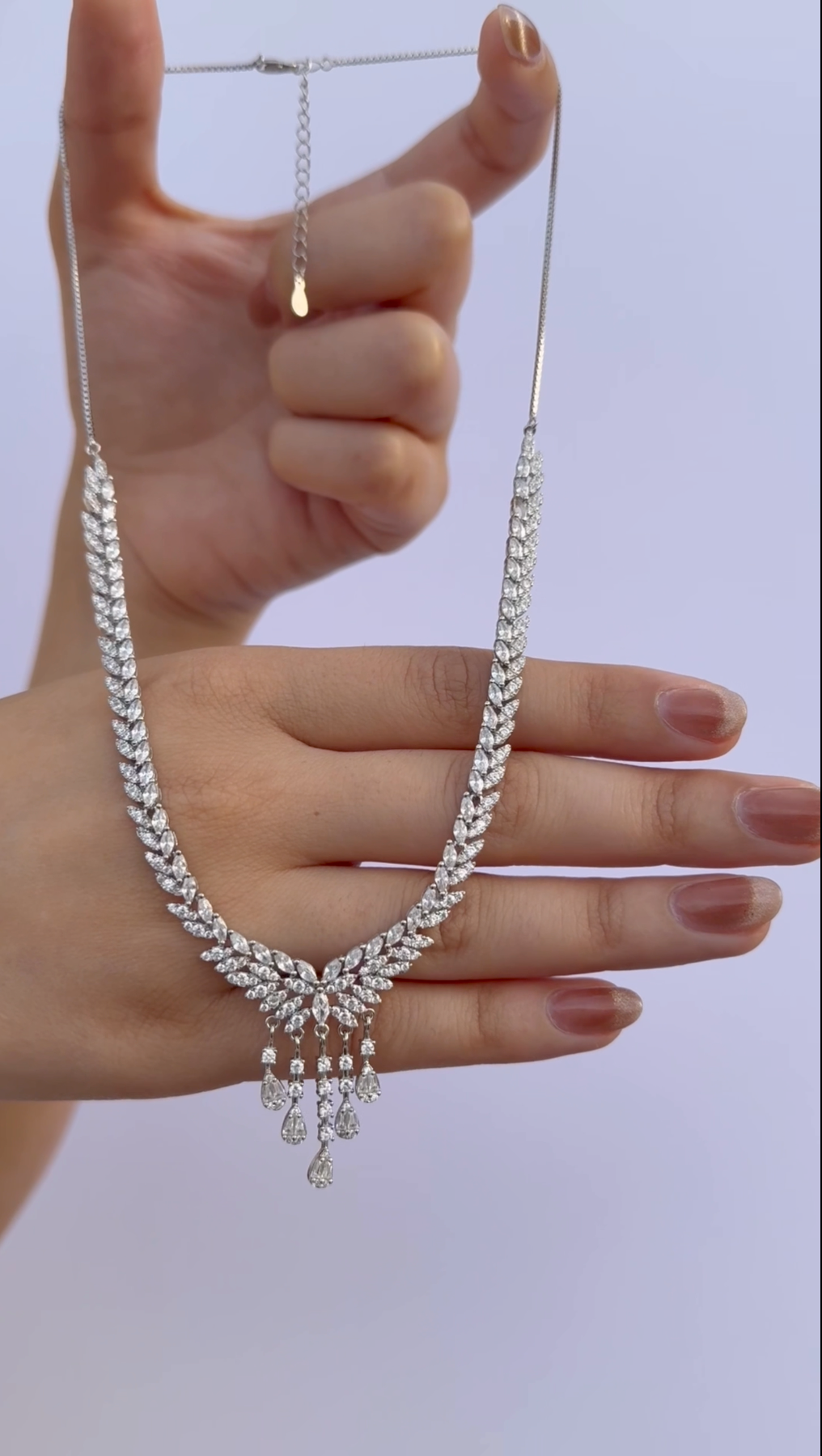 Regal Cascade Sterling Silver Necklace