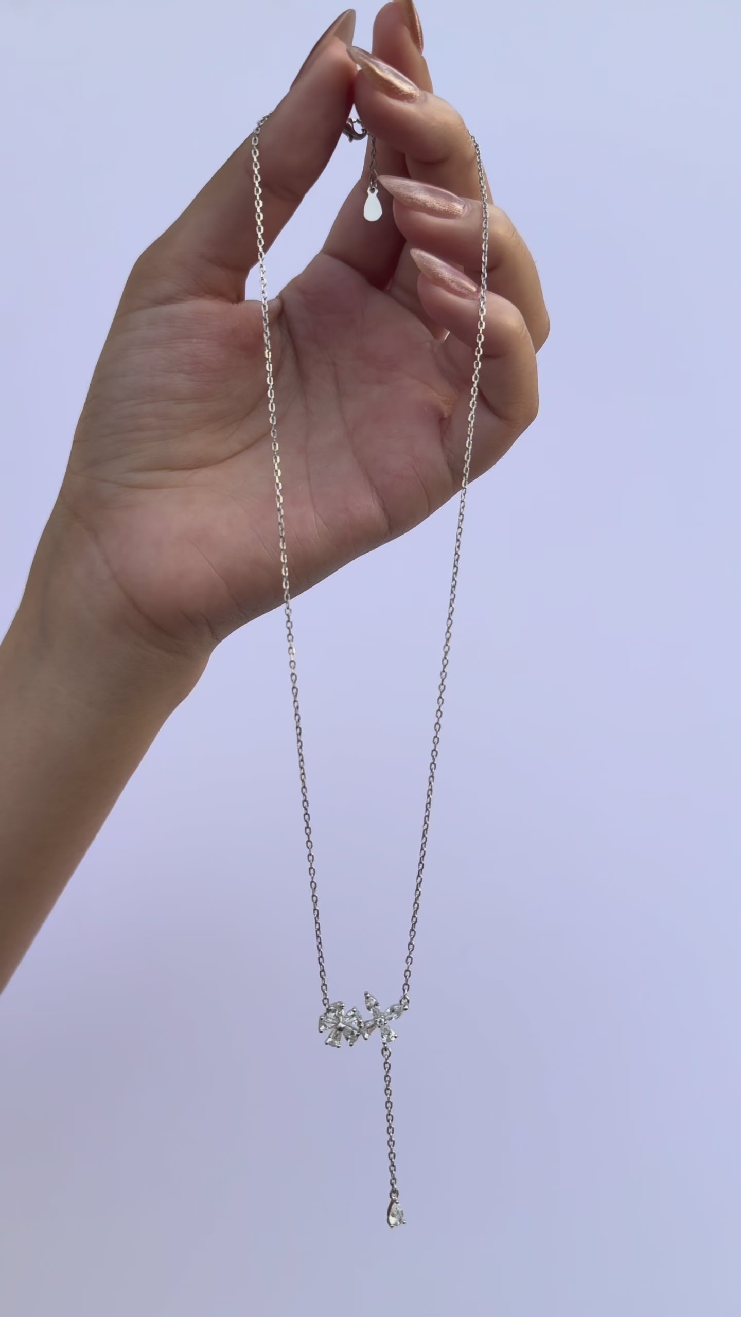 Flora Drop Sterling Silver Pendant Necklace