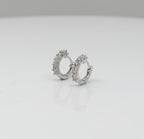Classic Pavé Sterling Silver Huggie Earrings