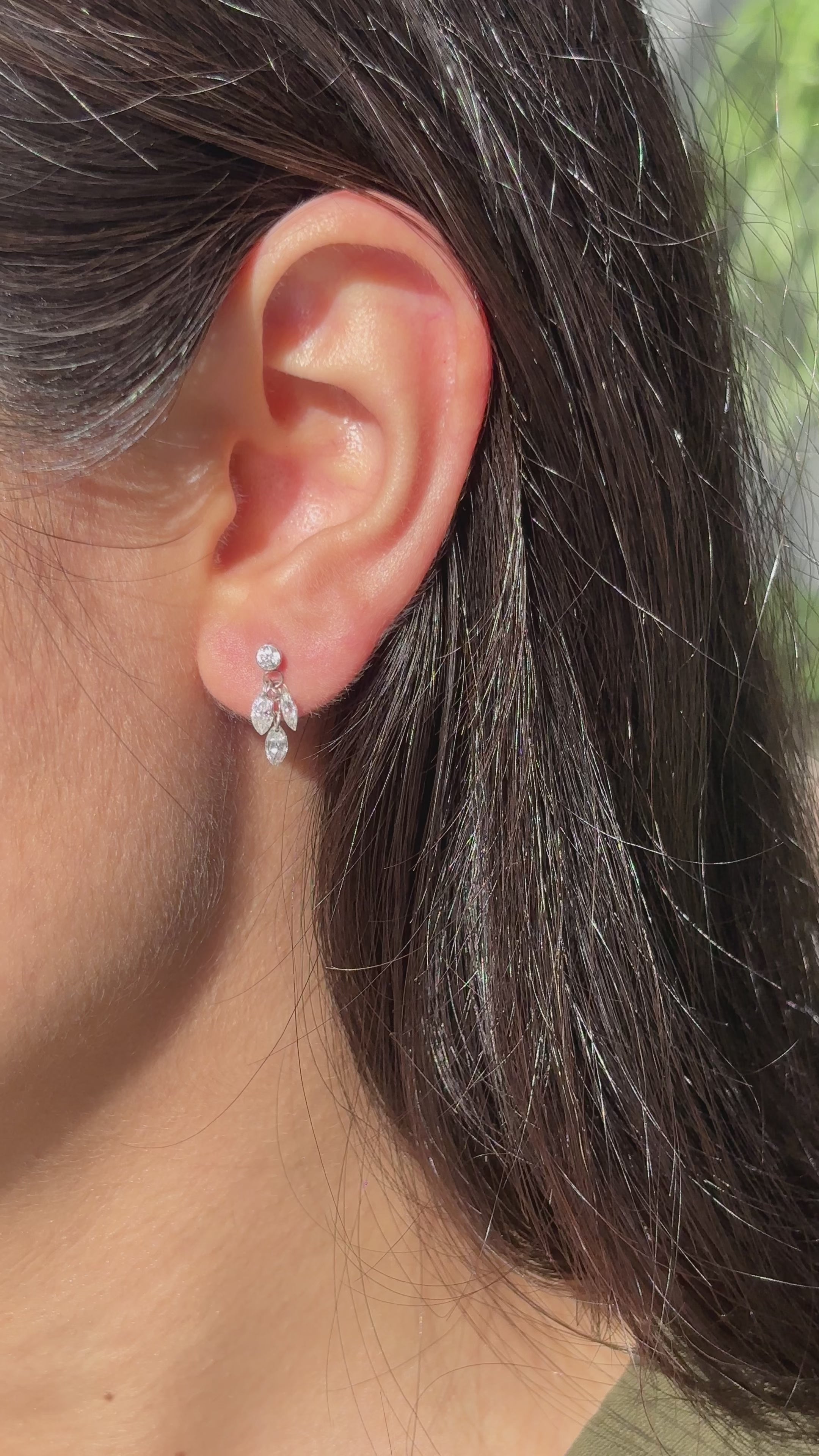 Floating Sparkle Sterling Silver Earrings