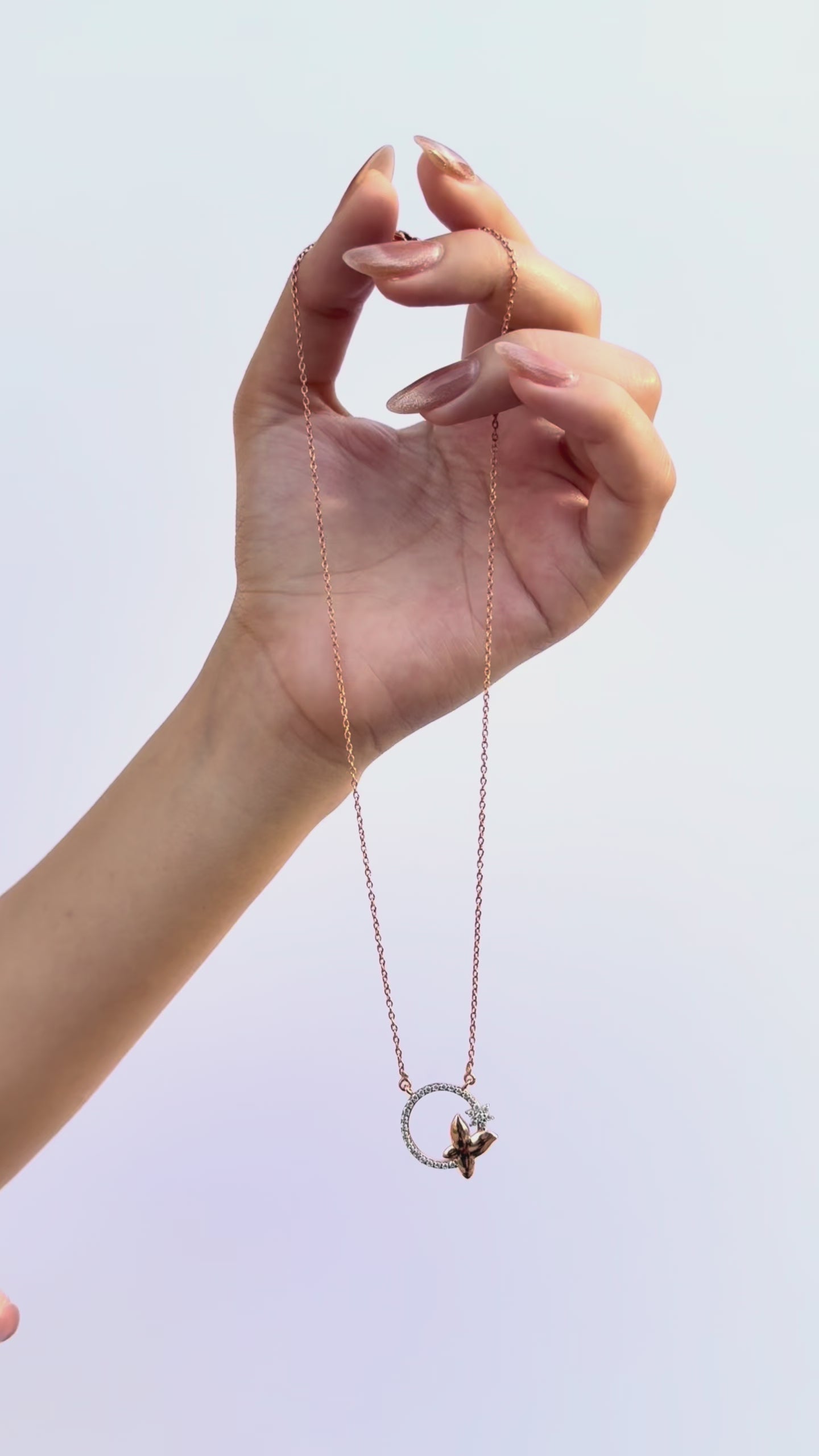 Fluttering Butterfly Sterling Silver Pendant Necklace